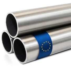 Stahl-Shop24 - Stainless Steel Round Tube Hollow Profile Welded for External Applications, Pipe for DIY on Stair Railings and Railings, Stairs, Length: 500 mm, Dimensions: Diameter 38 x 1.5 mm