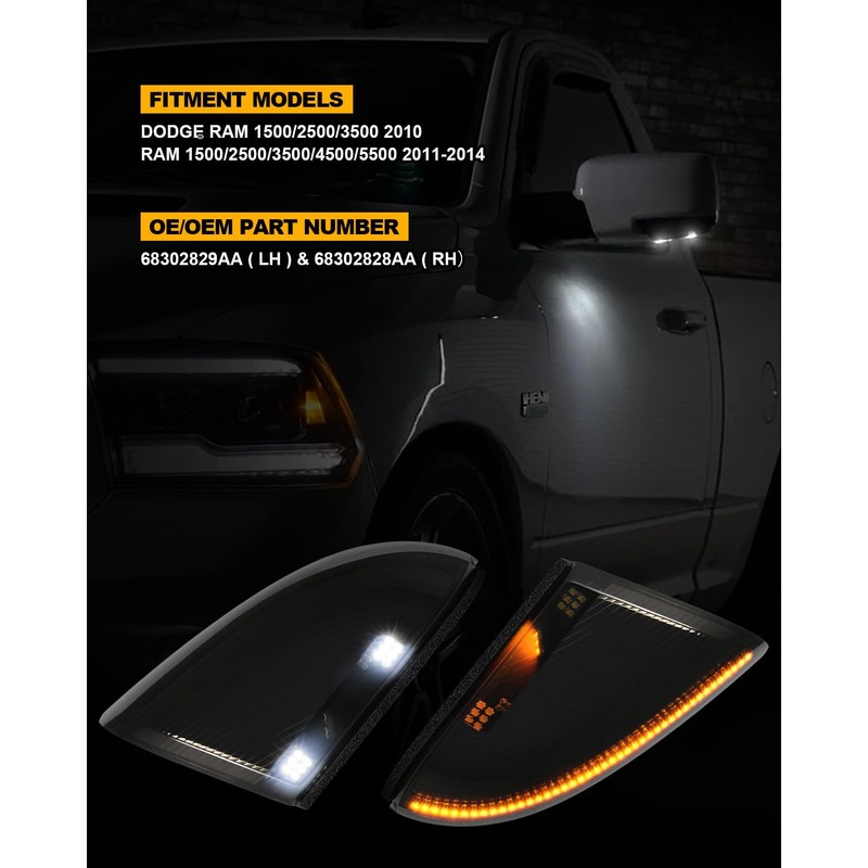 NEIFILES LED Side Mirror Puddle Light Sequential Turn Signal Lights