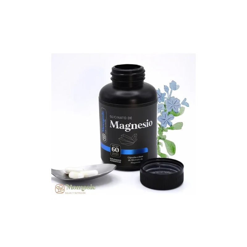 Glicinato Magnesio Momosie Cápsulas 500 Alta Absorción Biodisponibilidad Bienestar Relajación