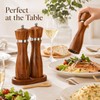 2Pcs Wooden Salt and Pepper Grinder, 8-inch Oak Mill Adjustable