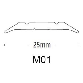 Carpet/Flooring Door Strip - Vinyl Cover Strip - L 900 x 25mm - Silver