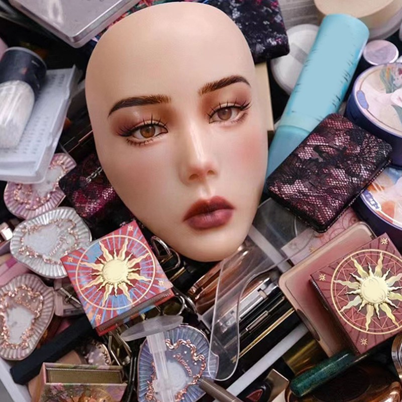 Makeup Practice Face with Plastic Stand 5D Silicone Full Face