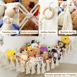 Almacenamiento de Juguetes de Peluche, Gran Hamaca de Red de Animales de Peluche, Puede Almacenar Juguetes, Necesidades Diarias, Adecuado para El Dormitorio, Sala de Juegos, Esquinas