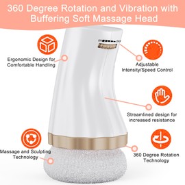 ZhanHao Cellulite Massage Tool，Body Sculpting Machine，Adjustable Cellulite Massager Electric Fat Remover with 5 Massage Pads for Belly Waist Butt Arms Legs Stomach Fat - Gift for Women & Men (Gold)