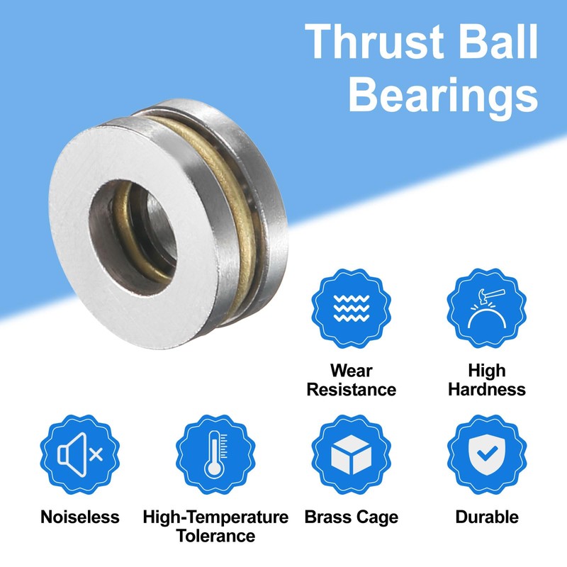 sourcing map 12pcs F4-9M Thrust Ball Bearings, 4mm x 9mm