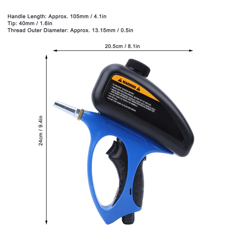 Sand Blaster Small Nozzle Pneumatic Sandblasting Gun Glass Anti Rust