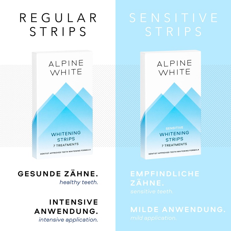 ALPINE WHITE Whitening Strips Sensitive for Visibly Whiter Teeth in