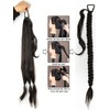 3 in1 Braid Pontail Hair Extension for Girls,Long Ponytail Hair