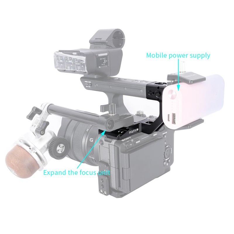 NICEYRIG FX3 FX30 XLR Handle Extension Kit, Circular-Shape Grip Extender