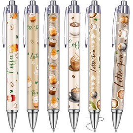 Humyoun 24 Pcs Coffee Party Gift Pens Bulk Party Favors Coffee Lovers Themed Decorations Black Ink Kawaii Ballpoint Pen for School Office Birthday Supplies Aesthetic Accessories