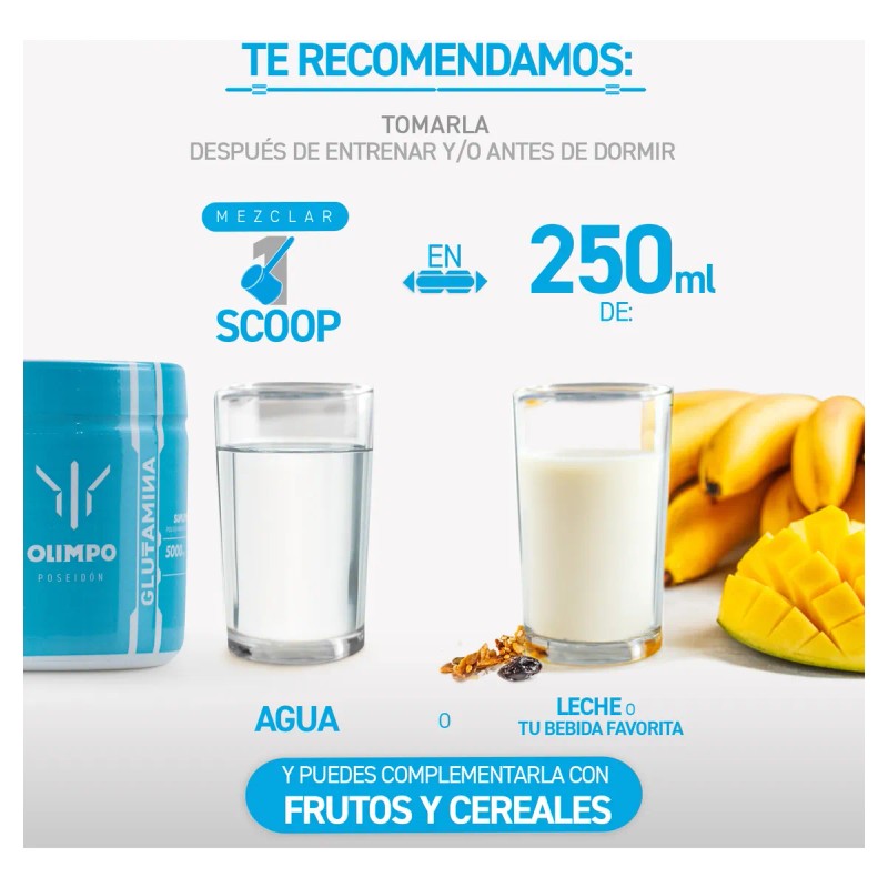 Olimpo, L-glutamina 100% Pura, 300g, Poseidon, 60 Servicios