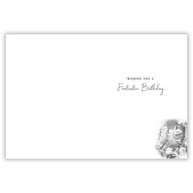 Noel Tatt Male 80th Birthday Card - Happy Birthday Card Age 80 with Garden Reading Design - Birthday Card for Men