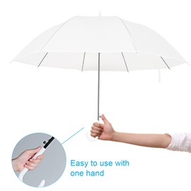 Merkaunis 30 Pack Wedding Umbrellas Bulk Auto Open Windproof Stick Umbrellas,Wedding Style Stick Umbrellas,J Hook Handle Windproof Large Canopy Umbrella for Wedding Celebration,Rainy,Outdoor(Frosted)