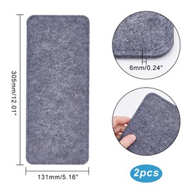 PH PandaHall Bag Bottom Plate, Bag Insole, Bag Interlining, Set of 2, 11.8 x 5.1 inches (30 x 13 cm), Felt Core Material, For Bags, Wool, Handmade Products, Handbag, Wool Bag Bottom, Thickness Approx. 0.2 inches (6 mm), Gray