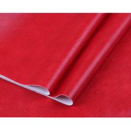 RAMYA Solid Color Faux Leather Sheets 12 "X 53" (30cm X 135cm), PU Faux Leather Fabric is Perfect for Leather Earrings and DIY Projects (Red)