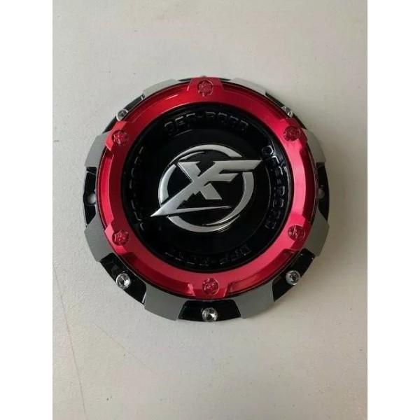 XF OFF-ROAD C-969-4 Gloss Black w/Red Top Wheel Center Cap