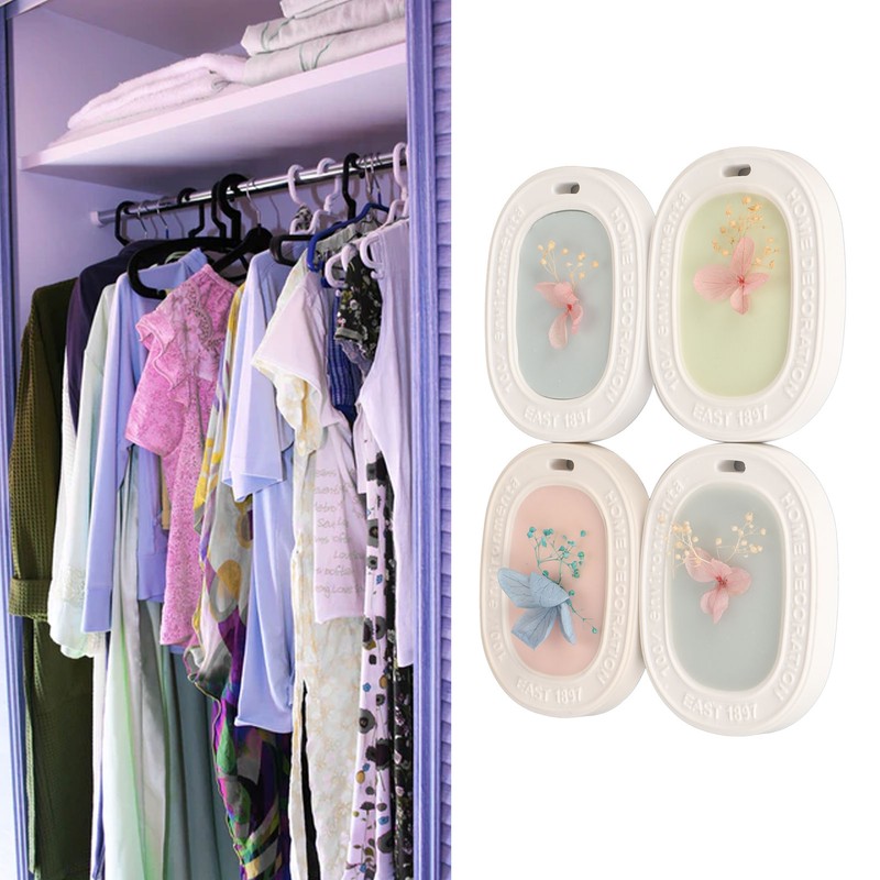 4PCS Set Wardrobe Aromatherapy Wax Tablets Long Lasting Floral Scent