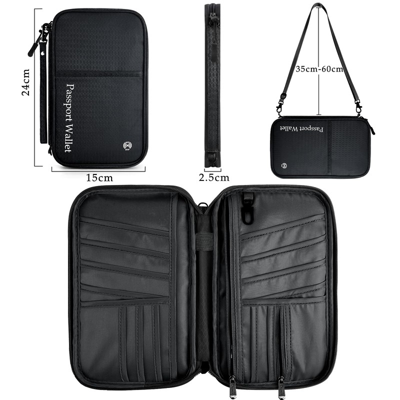 Asnews Passport Holder, Family Travel Wallet and Document Holder, Water-Resistant