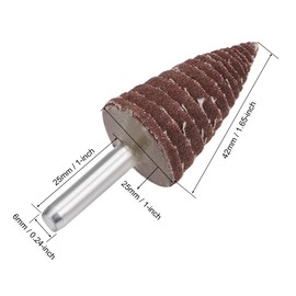 sourcing map 25mm Cone Shape Abrasive Flap Wheel 1/4" Shank for Deburring Sanding Polishing 120 Grit 5 Pcs