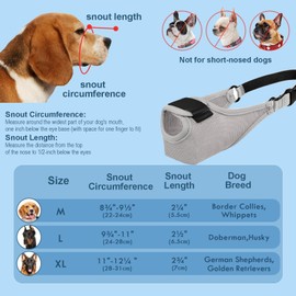 Dog Muzzle, Muzzle for Medium Large Dogs, Adjustable Breathable Mesh Dog Muzzles for Training, Prevent Biting and Barking (L)