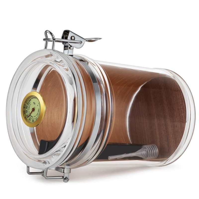 XIFEI Acrylic Humidor Jar with Humidifier and Hygrometer,humidor That can