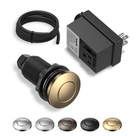 ANWOLL Garbage Disposal Air Switch Kit - UL Listed Wireless Sink Top Button, Champagne Bronze Finish, Compatible with Delta Faucet Champagne Bronze, Universal Design for All Garbage Disposals