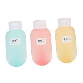 Vaguelly 3Pcs Reusable Lotion Sub Bottles Travel Toiletries Containers Lightweight Leak Portable Squeezable Bottles for Shampoo Liquid Soap Sunscreen Safe Material