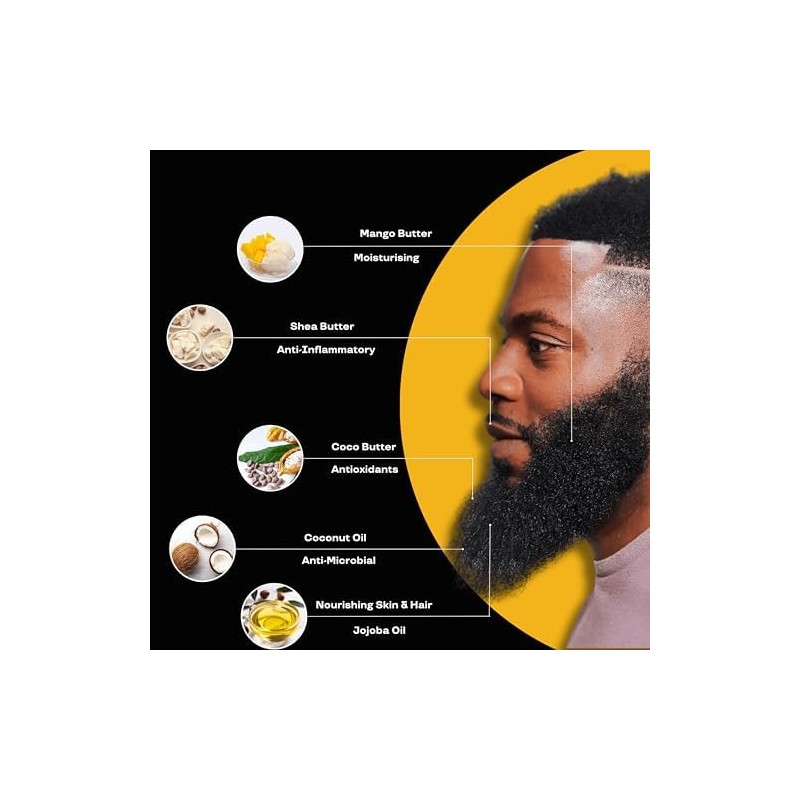 Dr. Vassell's Premium Fragrance Free Beard Butter, 100% Natural -