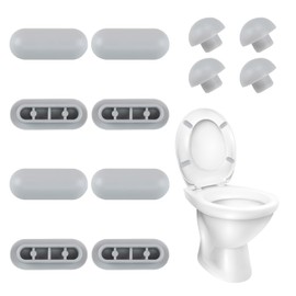 Lotbun Toilet Seat Damper Plastic, Toilet Lid Stopper, Toilet Seat Buffer Rubber Buffer for Toilet Lid and Toilet Seat (12)