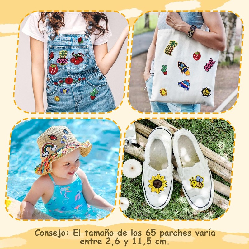 Anpro 65 Piezas Parches para Ropa Termoadhesivos de Niños -