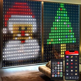 Luces de Cortina RGBIC Inteligentes, 400 LED Luces led para Cuarto 2m x 2m con APP Hello Fairy y Control Remoto, Luces led para Cuarto Sincronización con Música Programable Decoración en Navidad
