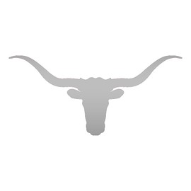 NBFU Longhorn Head (Metallic Silver) (Set Of 2) Premium Waterproof Vinyl Decal Stickers For Laptop Phone Accessory Helmet Car Window Bumper Mug Tuber Cup Door Wall Decoration