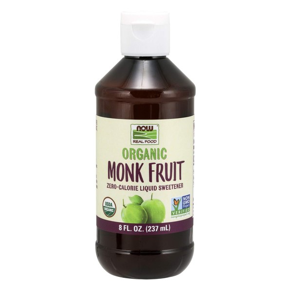 NOW Foods, Organic Monk Fruit Liquid, Zero Calorie Sweetener, 8-Ounce