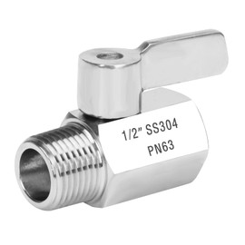 GOVALVE Shower Flow Control Valve - 1/2" NPT Thread Stainless Steel 304 Shut Off Mini Ball Valve, Female x Male Shower Head Water Valve