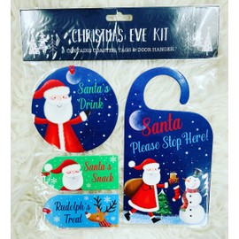 Children's Christmas Eve Santa Stop here set, Santa please stop here sign, Rudolph's Treat, Santas snack, Santa's Drink Tags