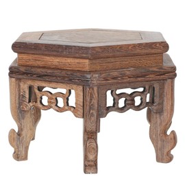 GANAZONO Wood Plant Stool Wood Display Base Chinese Plant Stand Oriental Furniture Rosewood Fishbowl Stand Pedestal Plant Stool Vase Aquarium Table Lamp Teapot Base for Buddha Statue