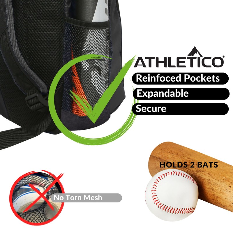 Athletico Youth Baseball Bag - Bat Backpack for Baseball, T-Ball