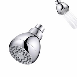 High Pressure Shower Head, 3-Inch Chrome Plated, 360° Rotating with Self-Cleaning Silicone Nozzles, Adjustable Brass Ball Joint, Modern Wall-Mount