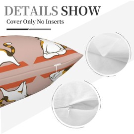 Fenmshairy Set of 2 Cat Yoga Throw Pillow Covers 18 X 18 Inches, Cat Animal Decorative Cushion Covers Cases for Sofa Couch Bedroom Car Yoga