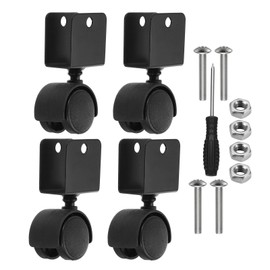 PATIKIL 1" Swivel Caster with 7/9" U Bracket, 4 Pack 360° Rotation Swivel No Noise Wheel Total Load Capacity 33 Lbs for Furniture Legs