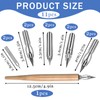 ZEYIYER 11 Pcs Dip Pens, G Pen Ink Nibs, Wooden