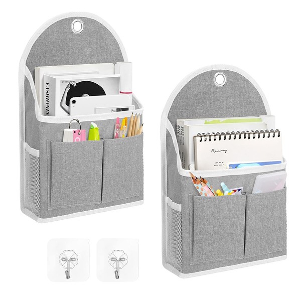 Ndeno 2 Pack Wall Hanging Organizer Bag with Pockets Fabric