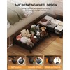YEEBONIX Under Bed Storage with Wheels, Foldable Pattern Carved Metal