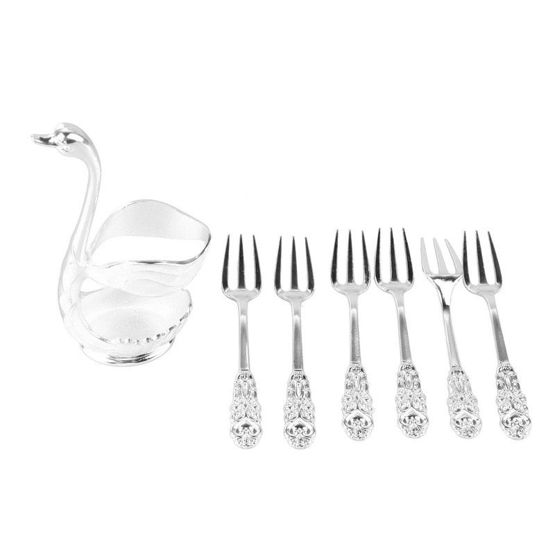 Coffee Spoon Holder Elegant Swan Shaped Alloy Mirror Polish Rich