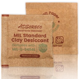 Adsorbco Montmorillonite Clay Desiccant Packs – Natural Kraft Paper Moisture Absorbers for Food, Tea, Grains, and Eco-Friendly Packaging – 6g x 50pcs