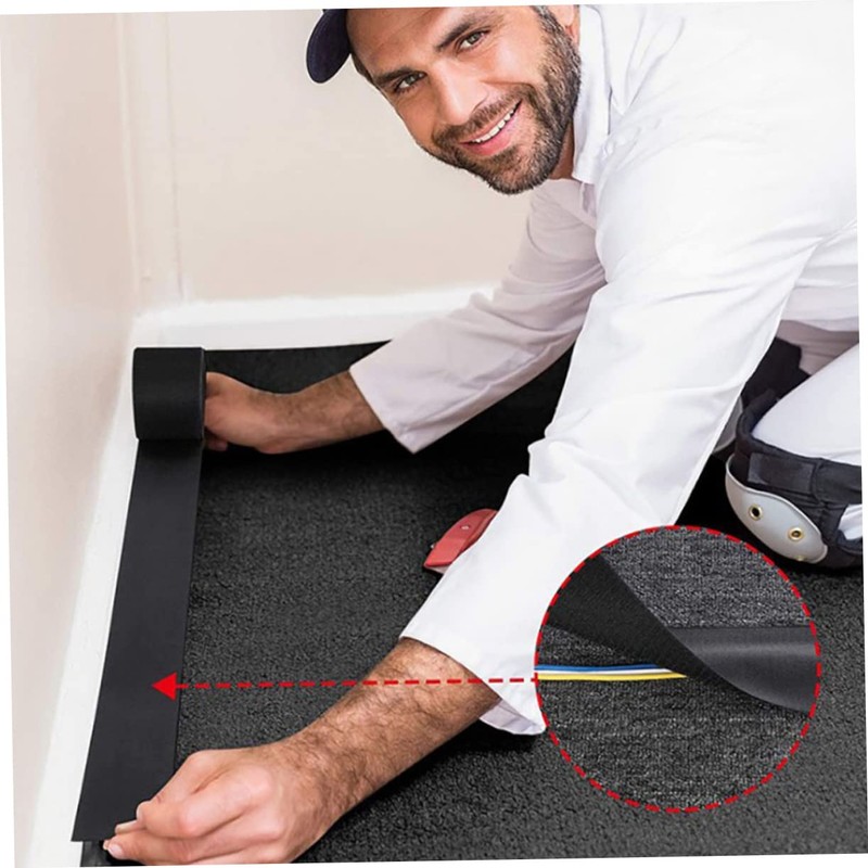 TEHAUX Floor Cord Cover Cable Protector Tape Cable Management for