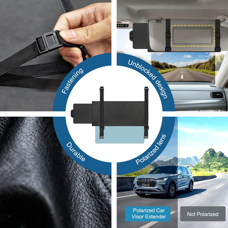 Veharvim Sun Visor Extender for Car (Polarized, UV400, PC Lens,