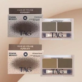 Tag 태그 파우더 브로우키트 1호 애쉬브라운+2호 내추럴브라운 / 아이브로우 Tag Powder Brow Kit No. 1 Ash Brown + No. 2 Natural Brown / Eyebrow [Ash Brown No. 1 + Natural Brown No. 2]