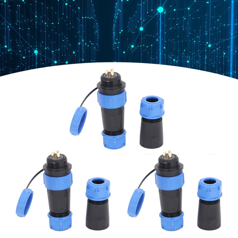 3PCS SP21 3 Pin Aviation Plug Socket IP68 Waterproof Sealing