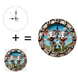 Secure Mounting 25x25cm Wood Wall Clock with Multiple Keyhole Hangerssheet size: 25*25cm/9.843*9.843inch, color: White